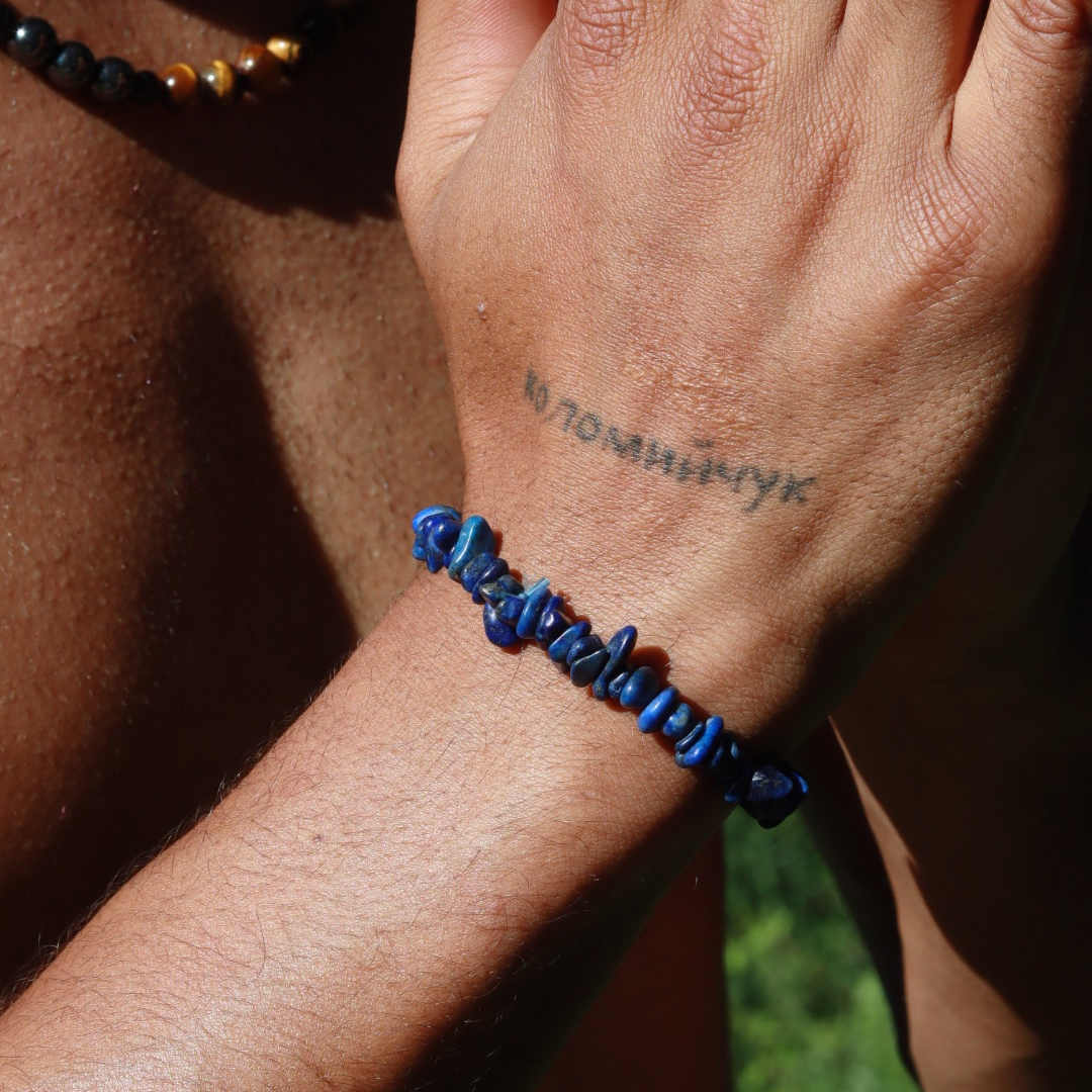 Bracelet Lapis Lazuli Chips (5-8 mm) - Clarté mentale et Harmonie émotionnelle