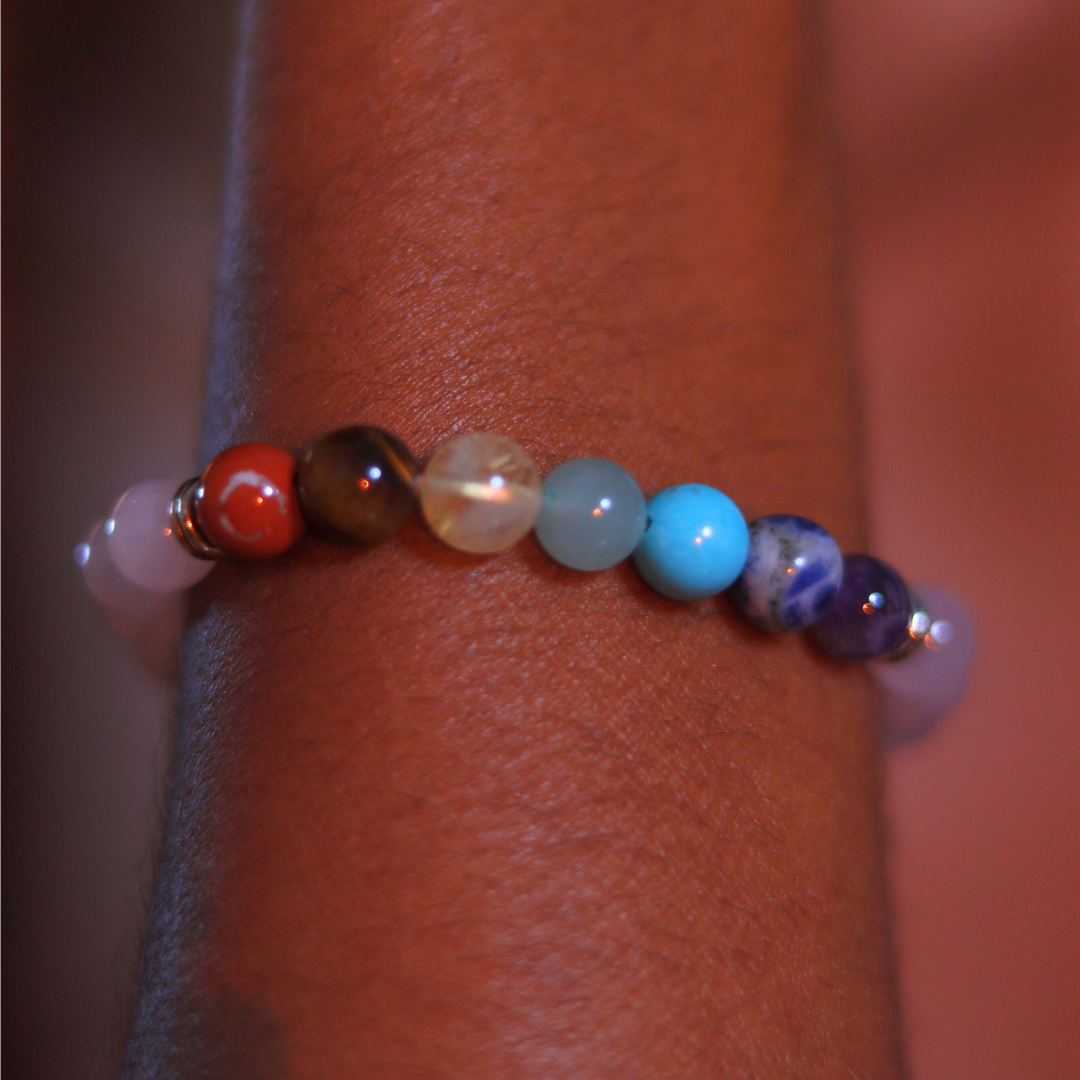 Bracelet Quartz Rose 7 Chakras