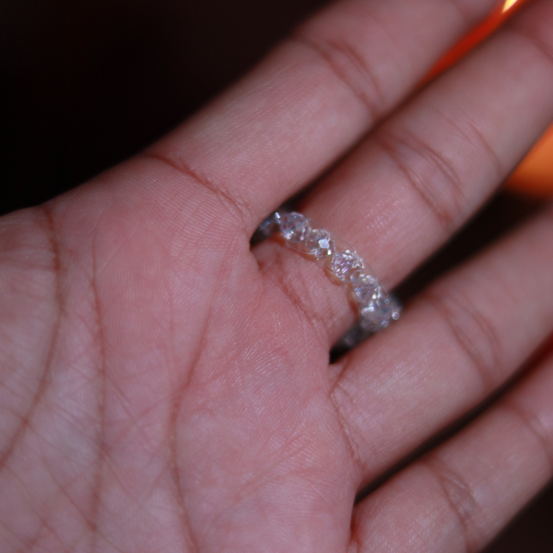 Bague Midnight Glint – Quartz rose