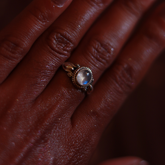 Bague "Moonlight" – Pierre de Lune & Argent 925