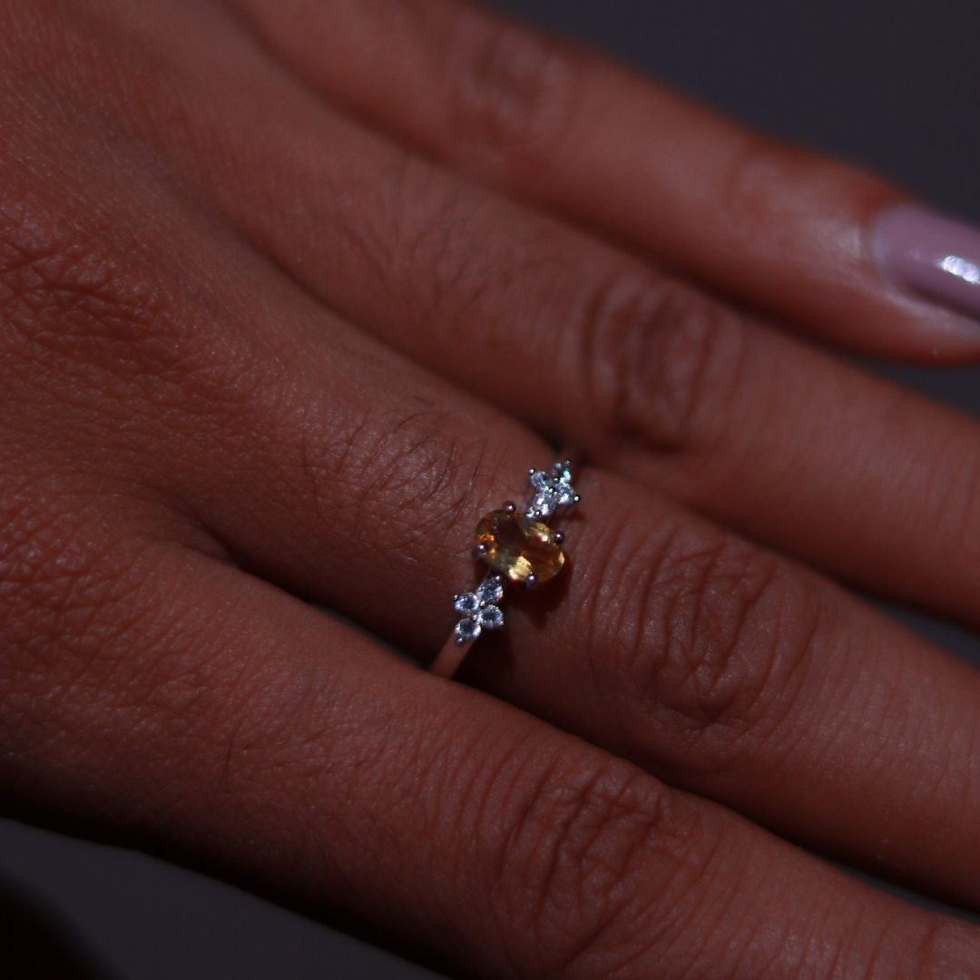 Bague "Solaris" – Argent 925 & Citrine Naturelle AAA