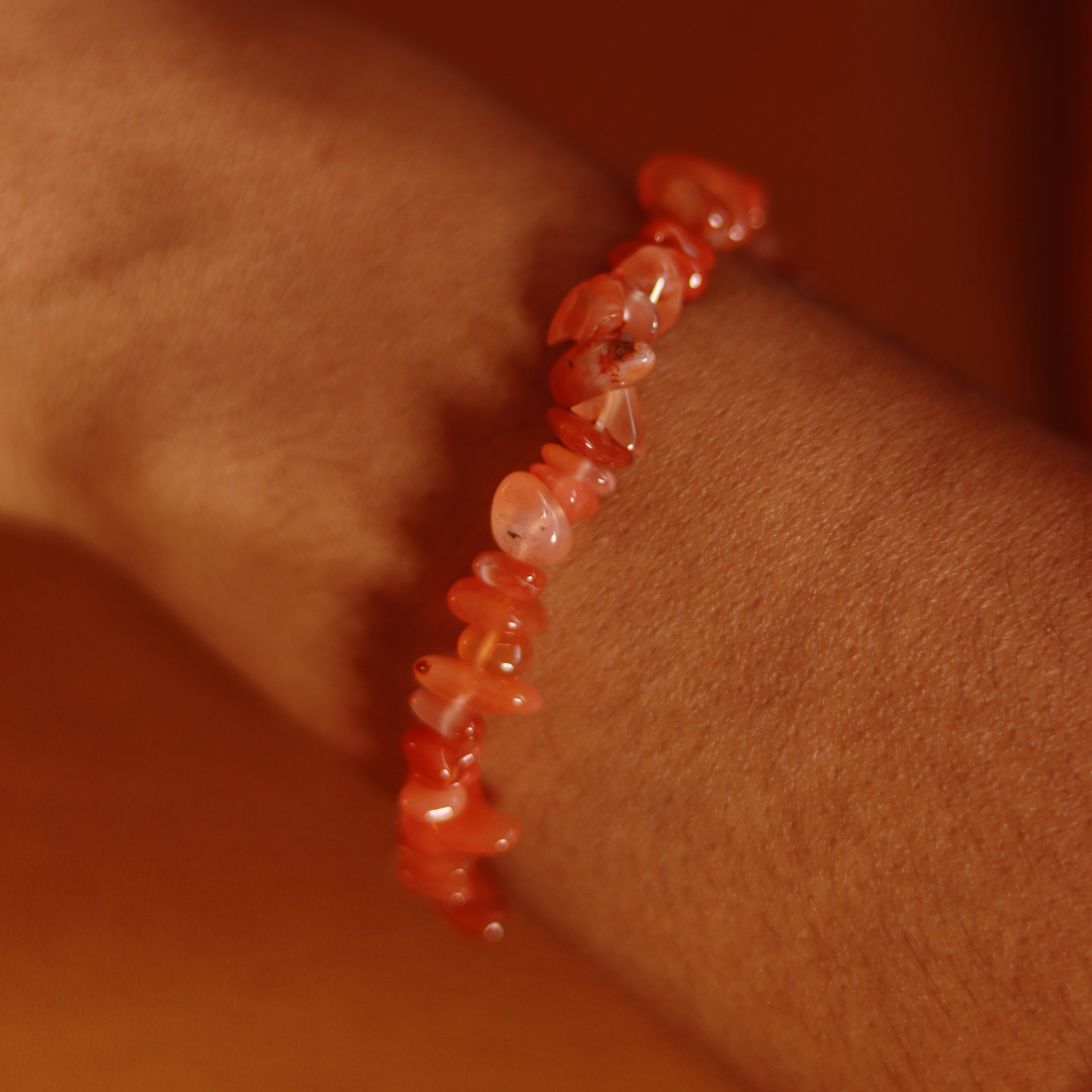 Bracelet Cornaline chips – Feu sacré