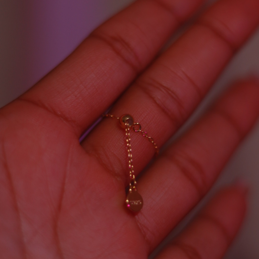 Bague Chaîne Ajustable - Mystic Heart