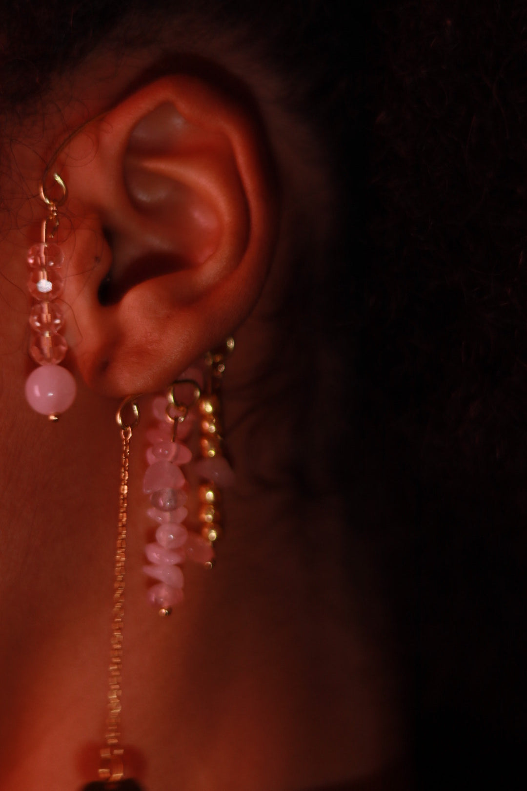 Boucle d'oreille Quartz Rose - Amour & Guérison émotionnelle
