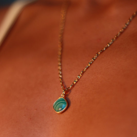 Collier Aura – Malachite (Transformation • Guérison • Abondance)
