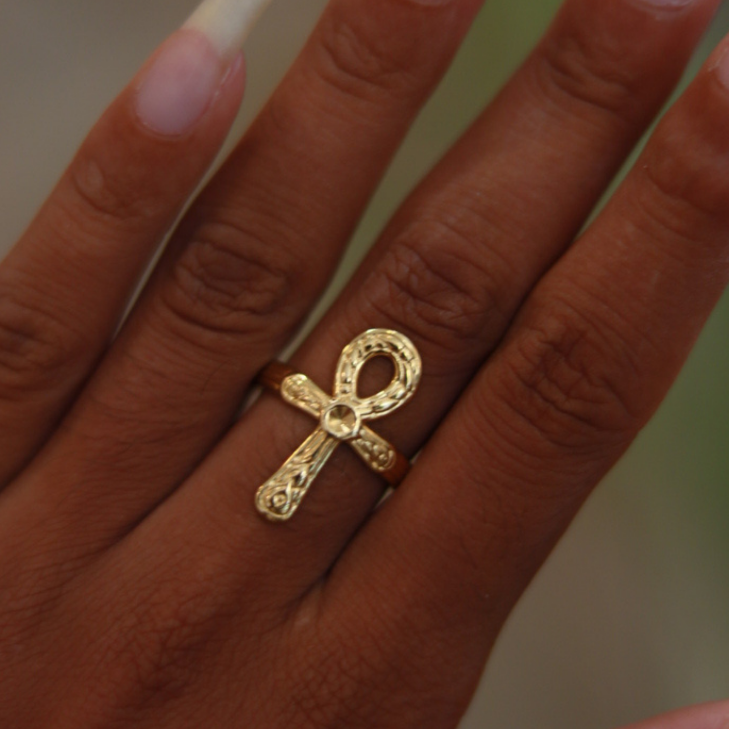 Bague Croix d'Ankh — Acier inoxydable 304