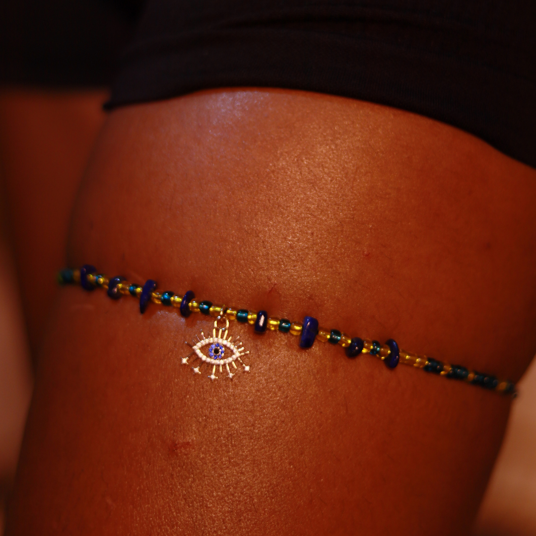Chaîne de cuisse Isis — Lapis Lazuli & Œil d’Horus
