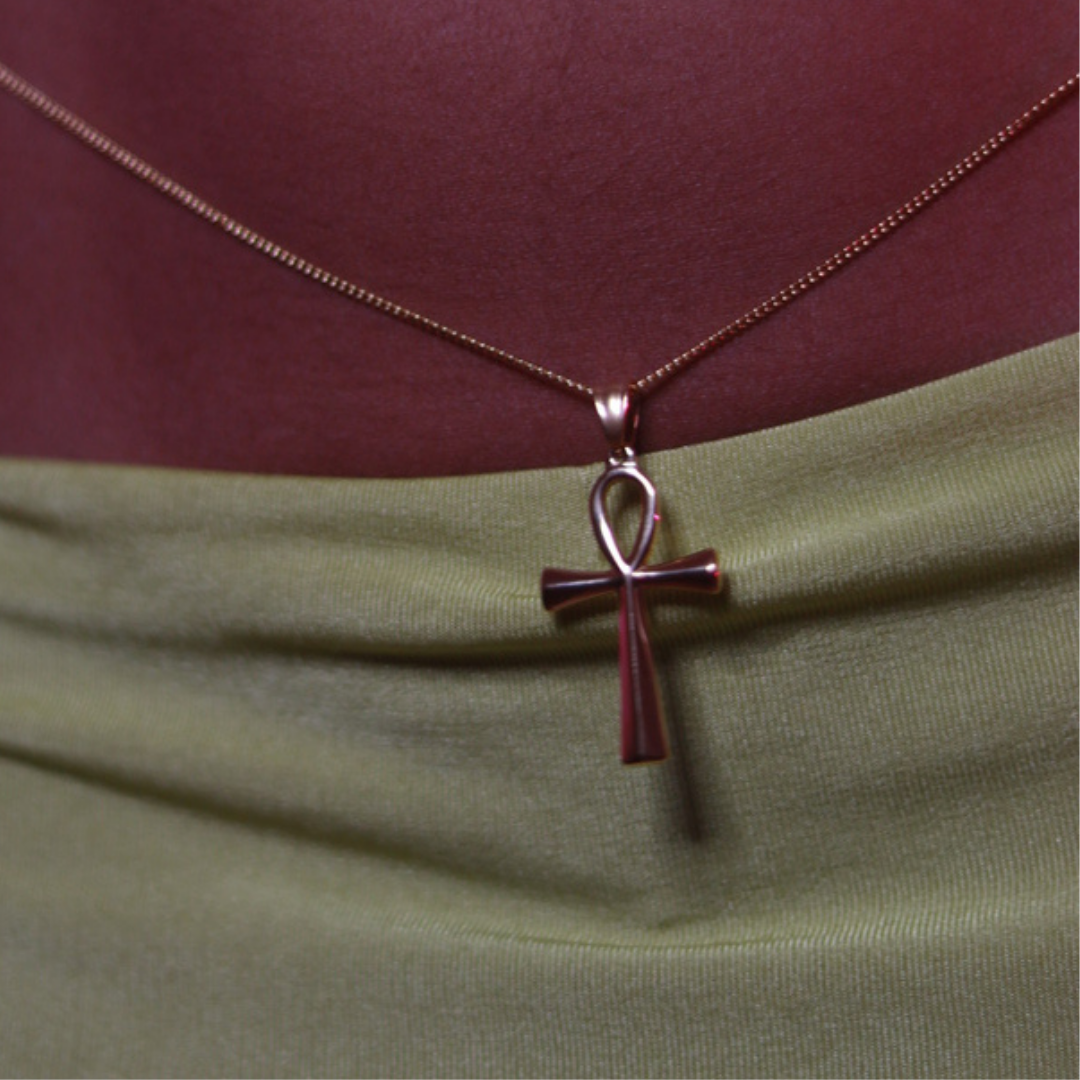 Chaîne de Taille Ankh en Acier Inoxydable – Doré