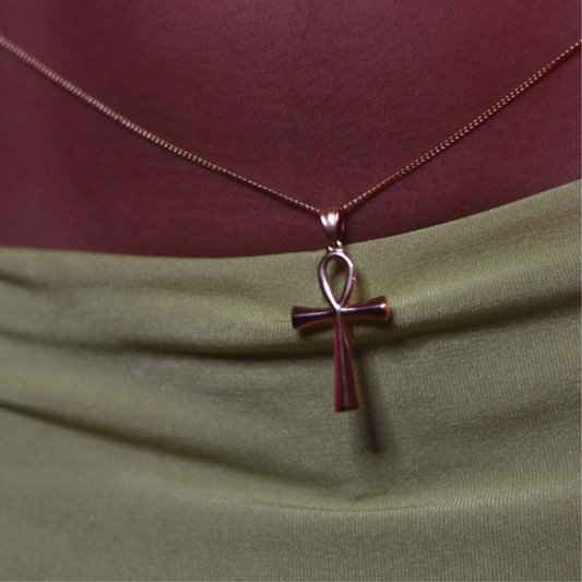 Chaîne de Taille Ankh en Acier Inoxydable – Doré