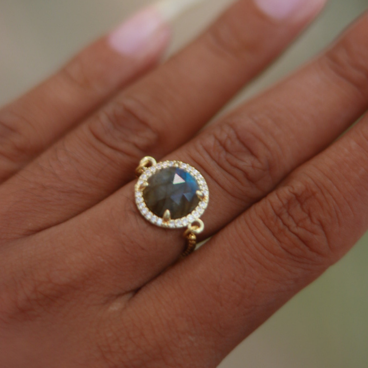 Bague chaîne Labradorite