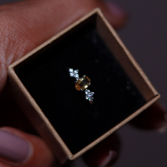 Bague "Solaris" – Argent 925 & Citrine Naturelle AAA