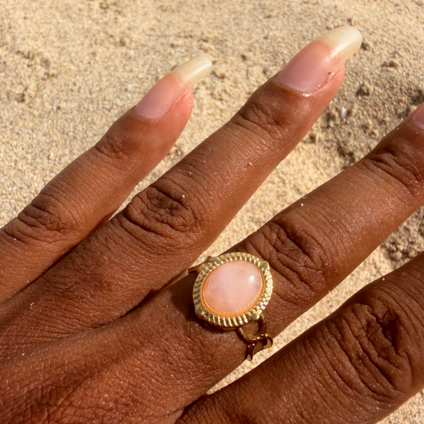 Bague Amour sacré (Quartz rose )