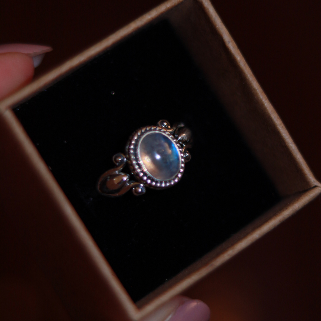 Bague "Moonlight" – Pierre de Lune & Argent 925
