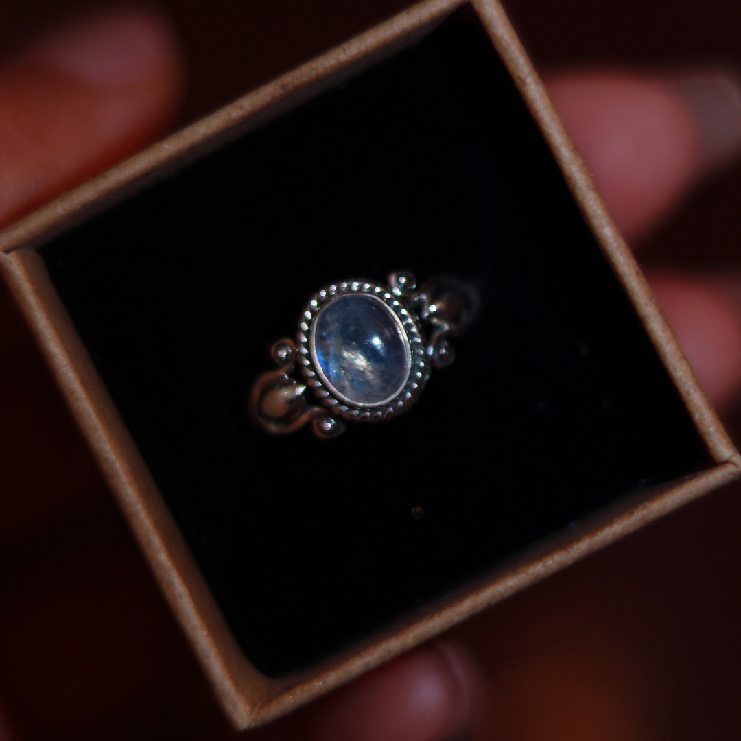 Bague "Moonlight" – Pierre de Lune & Argent 925
