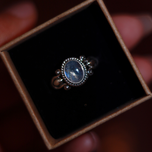 Bague "Moonlight" – Pierre de Lune & Argent 925