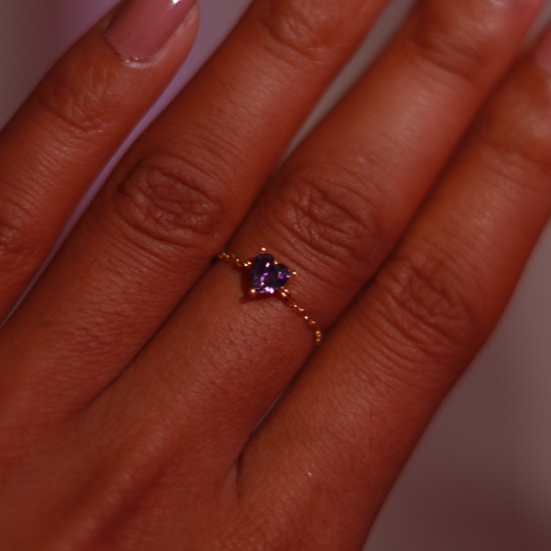 Bague Chaîne Ajustable - Mystic Heart