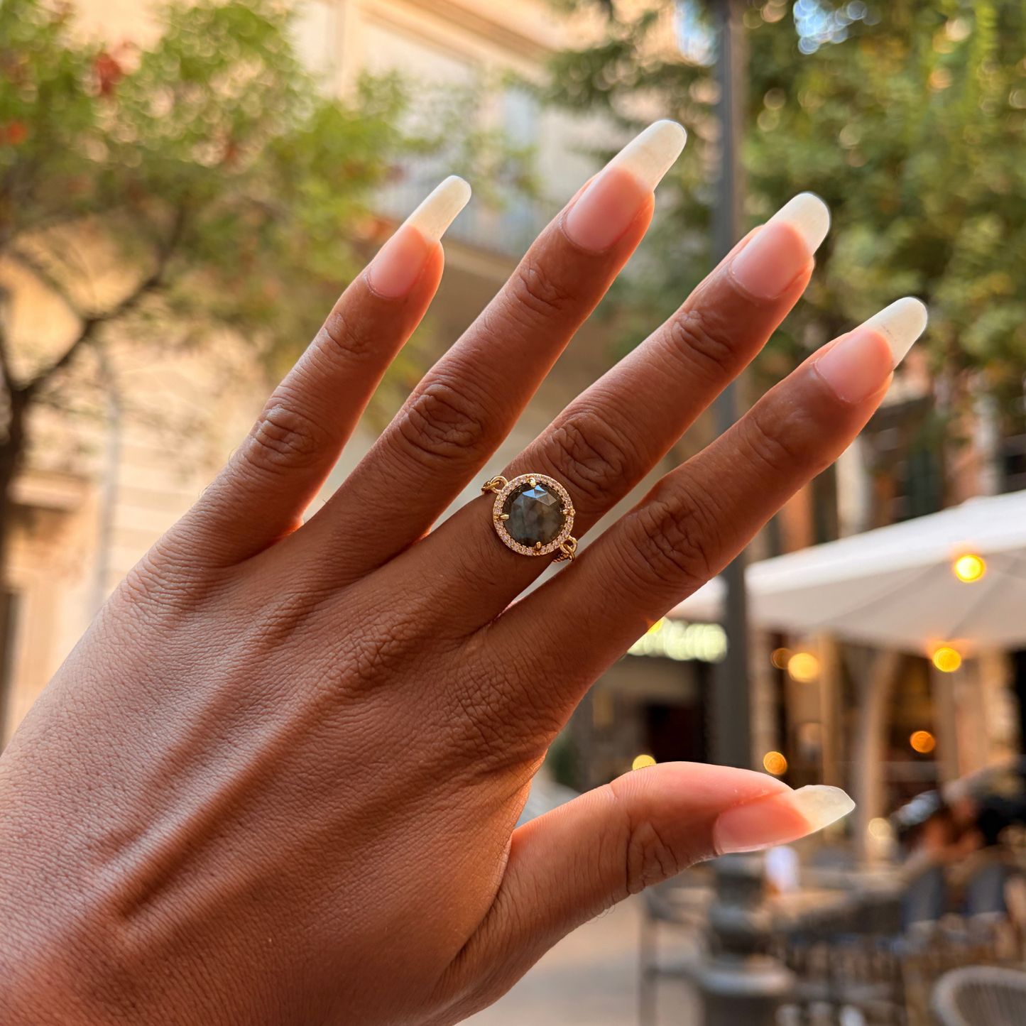 Bague chaîne Labradorite