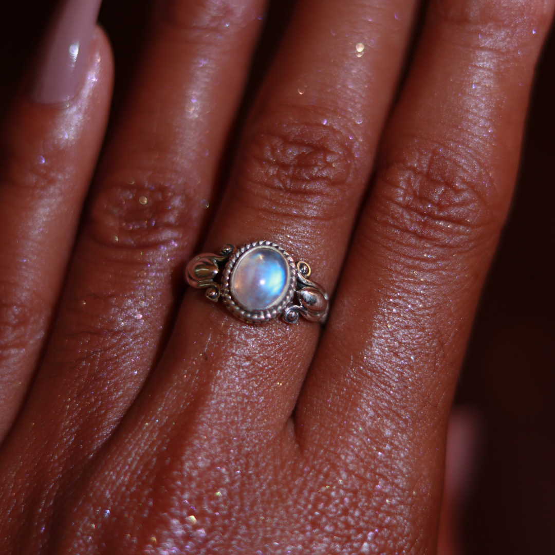 Bague "Moonlight" – Pierre de Lune & Argent 925