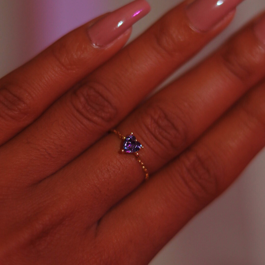 Bague Chaîne Ajustable - Mystic Heart