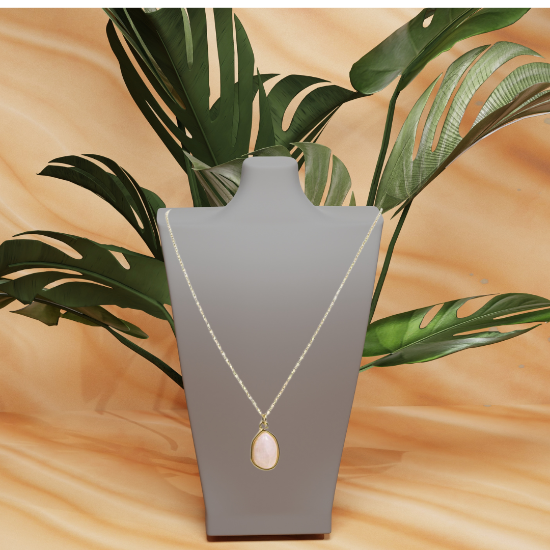 Vénus – Collier Quartz Rose Doré